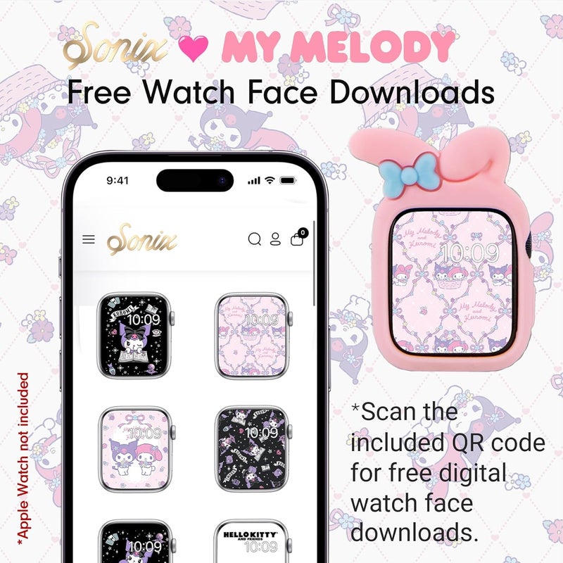 Sonix x Sanrio Apple Watch Cover | Bumper Case for Apple Watch | Protective Silicone Cover | Fits 38mm/40mm/41mm | My Melody - Pink - Image 4